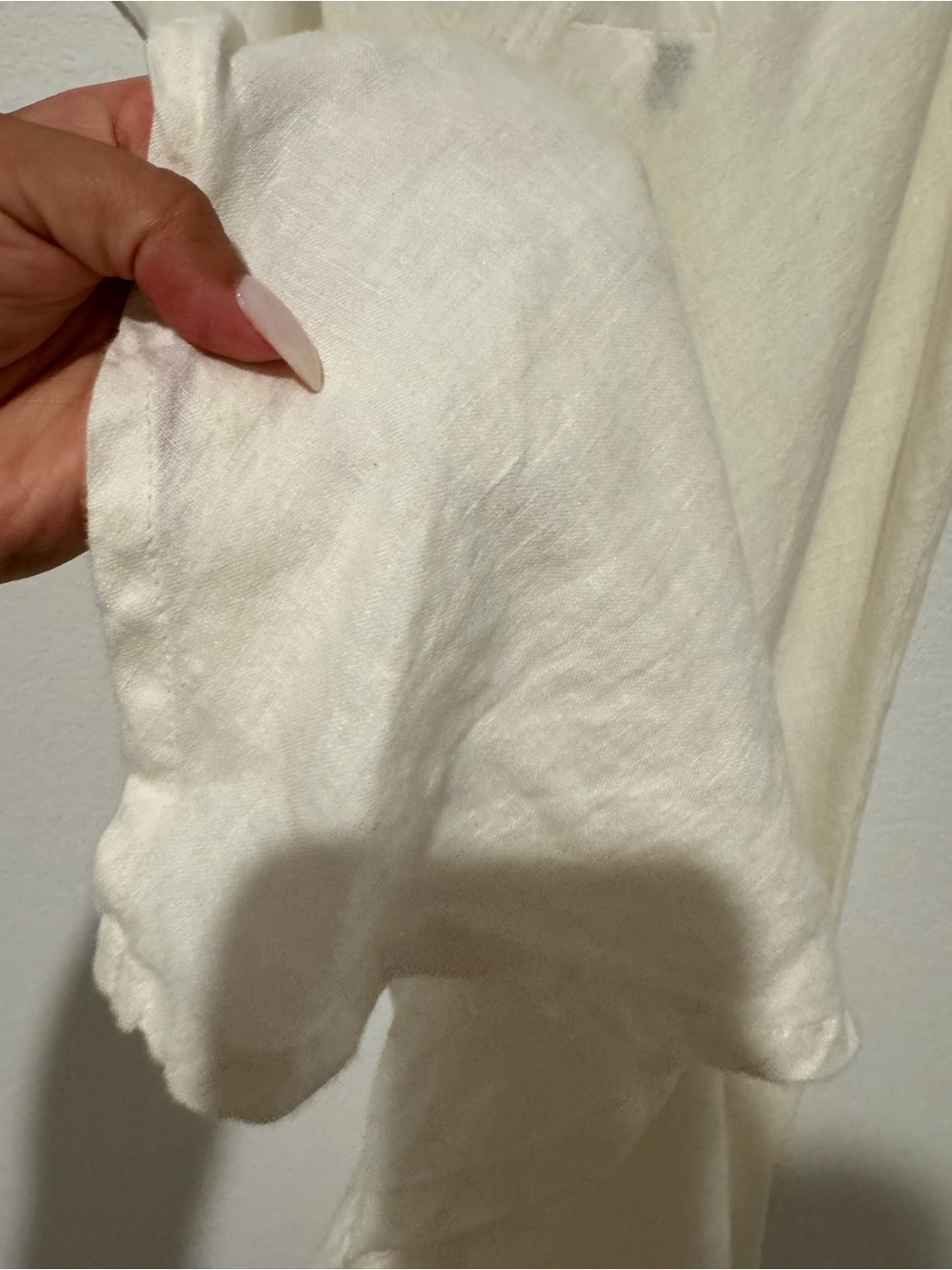 FLAX 100% Linen White Slip Dress Knee Length Minimalist Lightweight - Picture 9 of 9